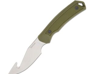 Kershaw Deschutes Skinner Olive Gut Hook StoneWash Blade